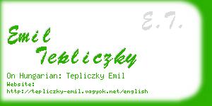 emil tepliczky business card